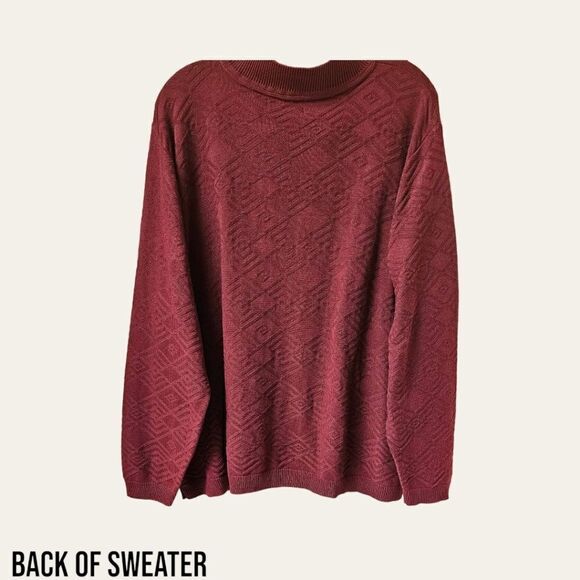 ALFRED DUNNER PLUS SIZE Maroon LongSleeve Crew Neck Sweater - Picture 6 of 10